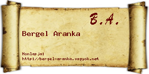 Bergel Aranka névjegykártya